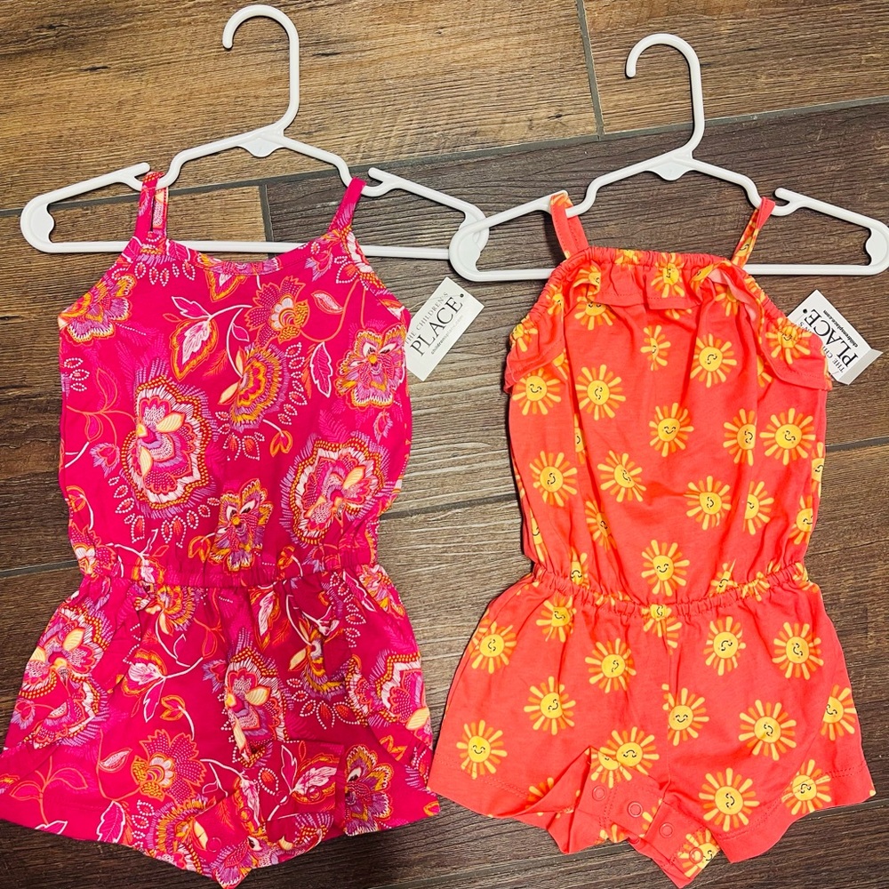 Two baby Childrens Place rompers both 6-9 months . New with tags.